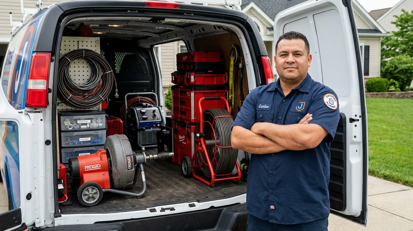 Professional drain cleaning equipment and Johns Plumbing LLC plumber in Lajas